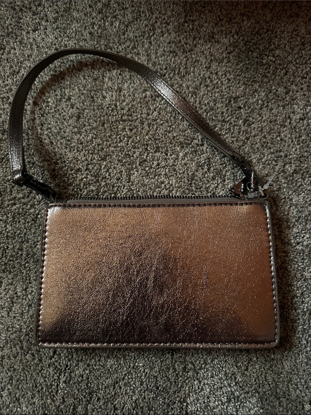 Metallic Bronze Wristlet Purse - Women's Small Clutch MNG New